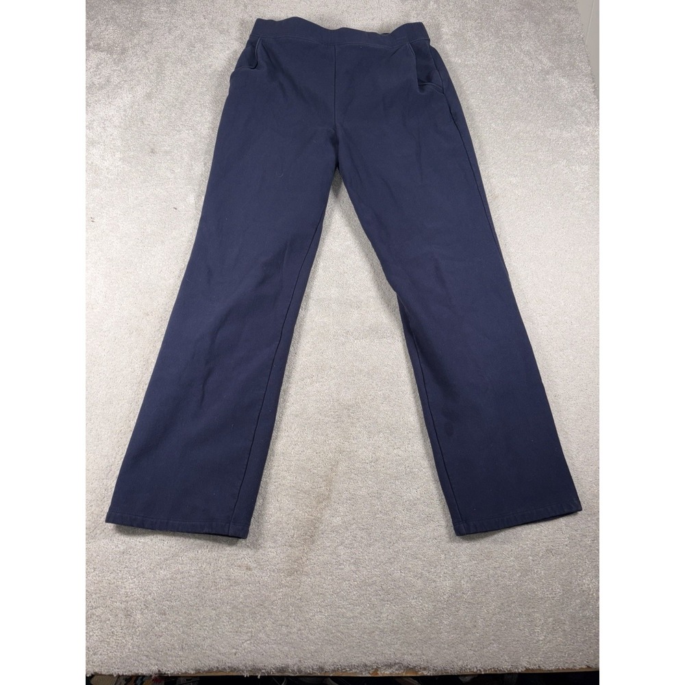 Ll Bean Women's Perfect Fit Pants, Fleece-Backed Straight-Leg Navy Large Tall